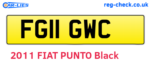 FG11GWC are the vehicle registration plates.