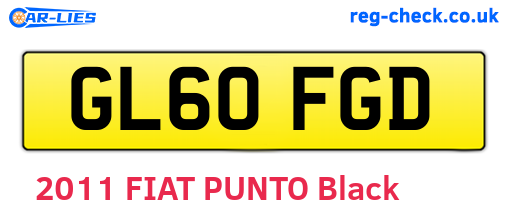 GL60FGD are the vehicle registration plates.