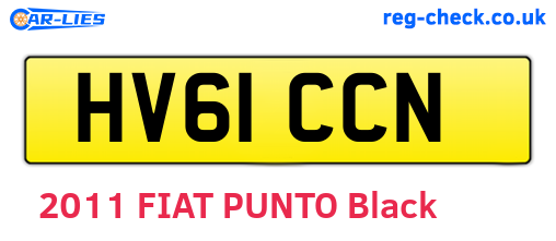 HV61CCN are the vehicle registration plates.