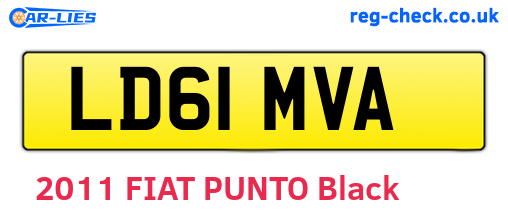 LD61MVA are the vehicle registration plates.