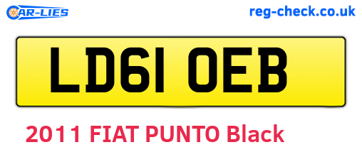 LD61OEB are the vehicle registration plates.