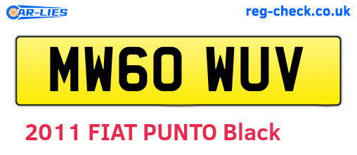 MW60WUV are the vehicle registration plates.