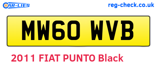 MW60WVB are the vehicle registration plates.