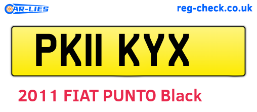 PK11KYX are the vehicle registration plates.
