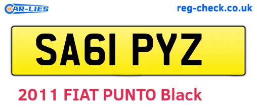 SA61PYZ are the vehicle registration plates.