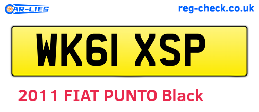 WK61XSP are the vehicle registration plates.