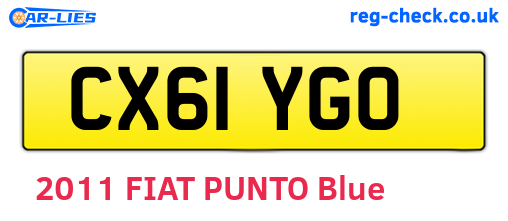 CX61YGO are the vehicle registration plates.