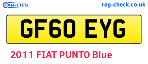 GF60EYG are the vehicle registration plates.