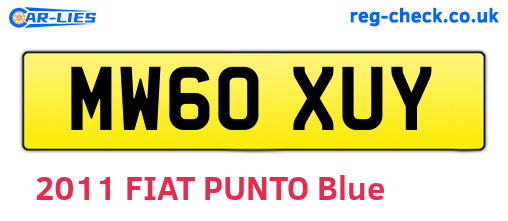 MW60XUY are the vehicle registration plates.