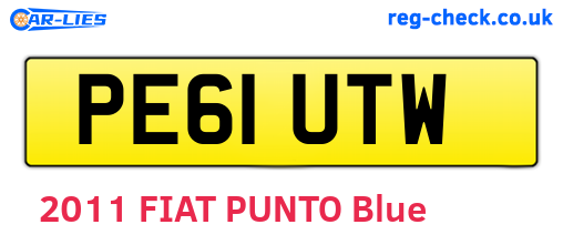 PE61UTW are the vehicle registration plates.