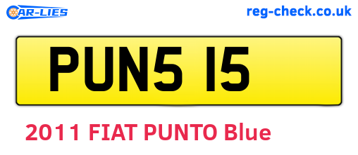 PUN515 are the vehicle registration plates.