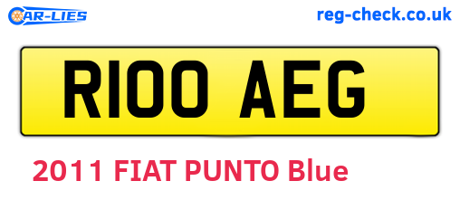 R100AEG are the vehicle registration plates.