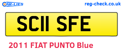 SC11SFE are the vehicle registration plates.