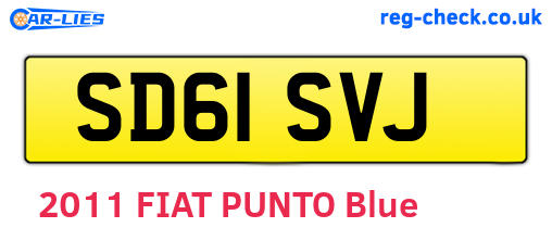 SD61SVJ are the vehicle registration plates.