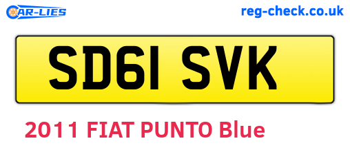 SD61SVK are the vehicle registration plates.