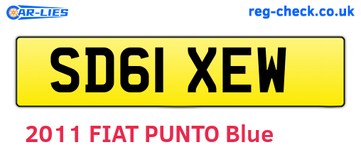 SD61XEW are the vehicle registration plates.