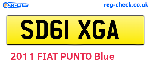 SD61XGA are the vehicle registration plates.