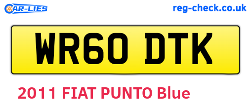 WR60DTK are the vehicle registration plates.