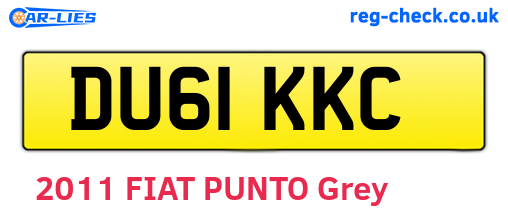 DU61KKC are the vehicle registration plates.