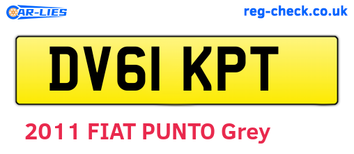 DV61KPT are the vehicle registration plates.
