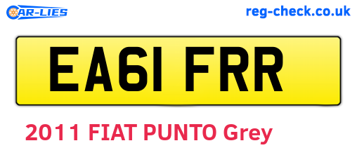 EA61FRR are the vehicle registration plates.
