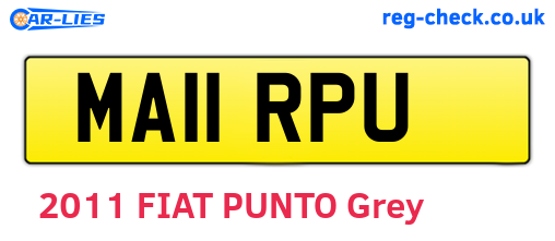MA11RPU are the vehicle registration plates.