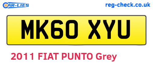 MK60XYU are the vehicle registration plates.