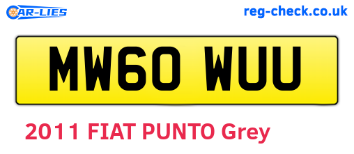 MW60WUU are the vehicle registration plates.