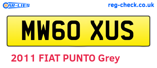 MW60XUS are the vehicle registration plates.