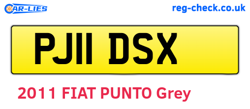 PJ11DSX are the vehicle registration plates.