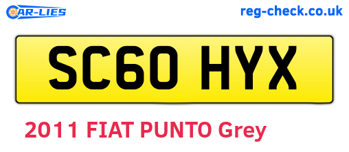 SC60HYX are the vehicle registration plates.