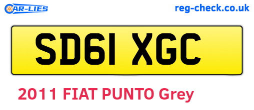 SD61XGC are the vehicle registration plates.