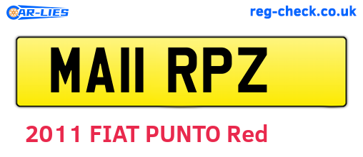 MA11RPZ are the vehicle registration plates.