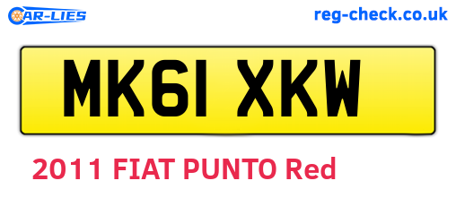 MK61XKW are the vehicle registration plates.