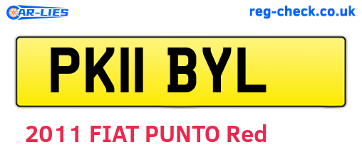 PK11BYL are the vehicle registration plates.