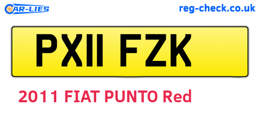 PX11FZK are the vehicle registration plates.