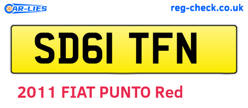 SD61TFN are the vehicle registration plates.