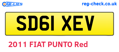 SD61XEV are the vehicle registration plates.