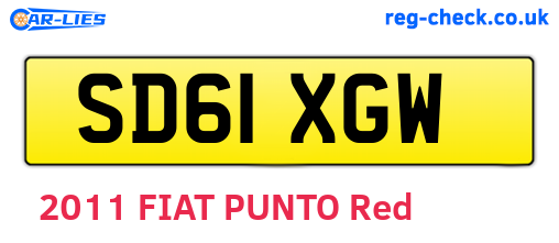 SD61XGW are the vehicle registration plates.