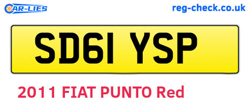SD61YSP are the vehicle registration plates.