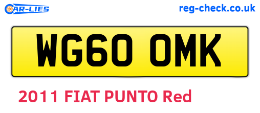 WG60OMK are the vehicle registration plates.