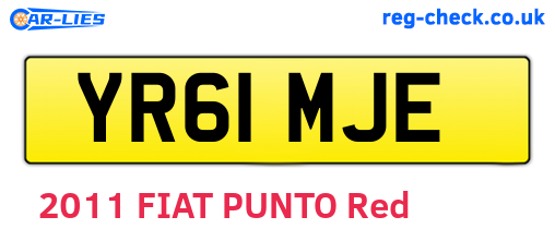 YR61MJE are the vehicle registration plates.