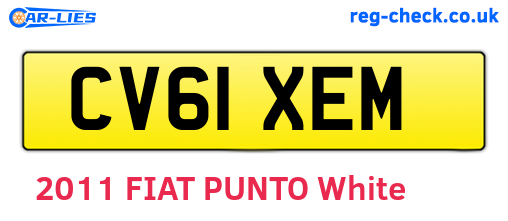 CV61XEM are the vehicle registration plates.