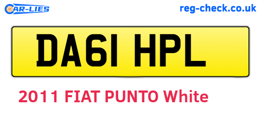 DA61HPL are the vehicle registration plates.