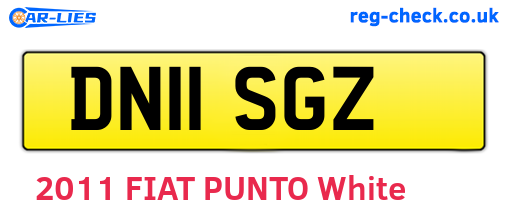 DN11SGZ are the vehicle registration plates.