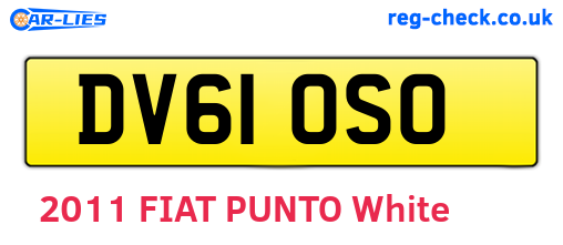 DV61OSO are the vehicle registration plates.