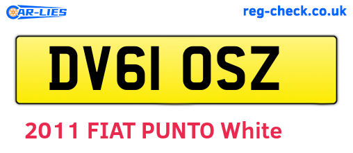 DV61OSZ are the vehicle registration plates.