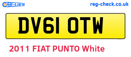 DV61OTW are the vehicle registration plates.