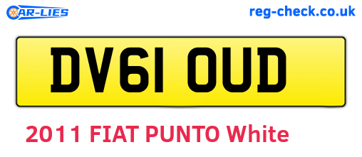 DV61OUD are the vehicle registration plates.
