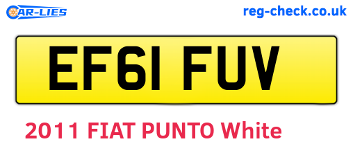 EF61FUV are the vehicle registration plates.